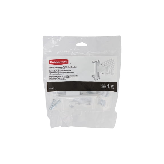 Rubbermaid Linen & TightMesh Wall End Bracket - Single Pack