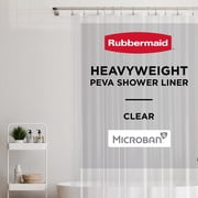 Rubbermaid Clear Heavyweight Waterproof PEVA Shower Curtain Liner, BPA-Free, 70 x 72 inches