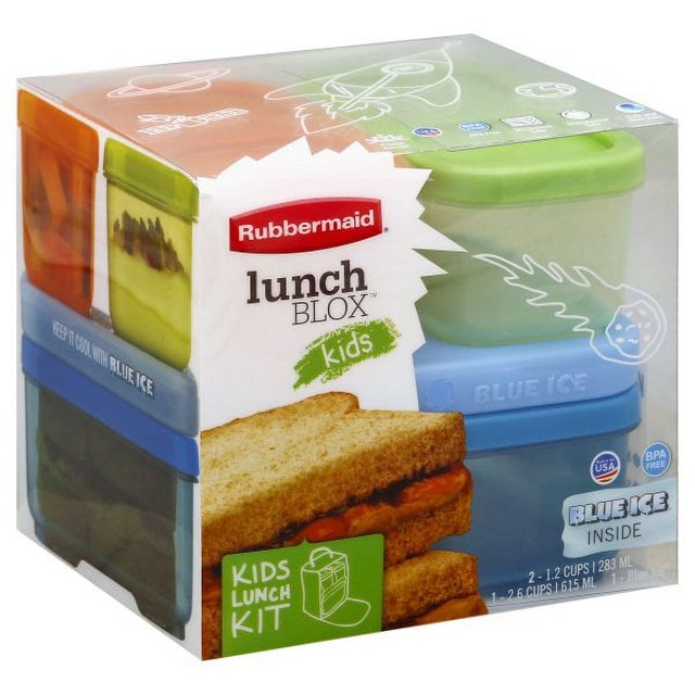 Rubbermaid Lunch Blox Kids Multi Color Lunch Kit with icepack, 1 kit