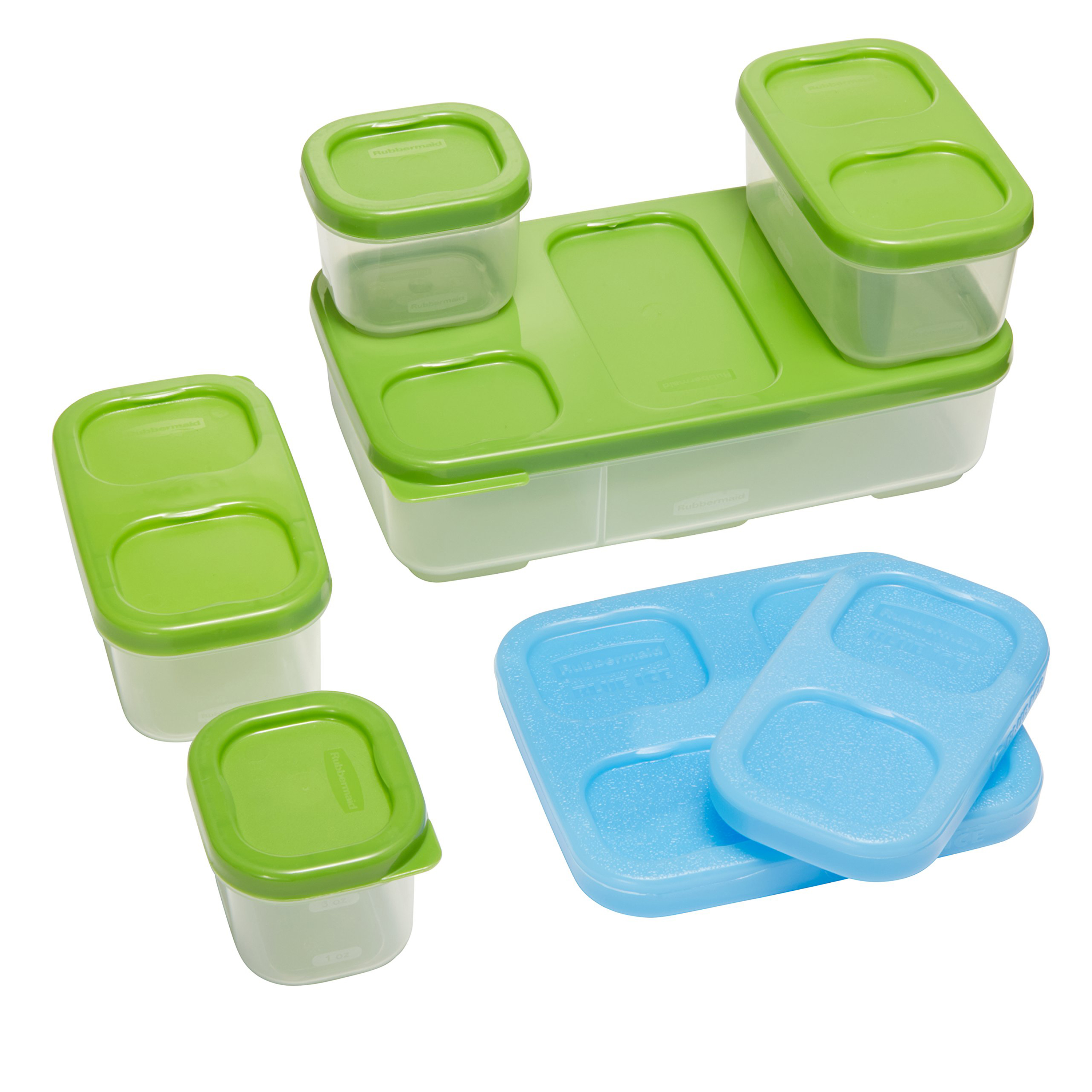 Rubbermaid LunchBlox 7-Piece Modular Entree Food Containers with Blue Ice Snap-Ins - image 1 of 4