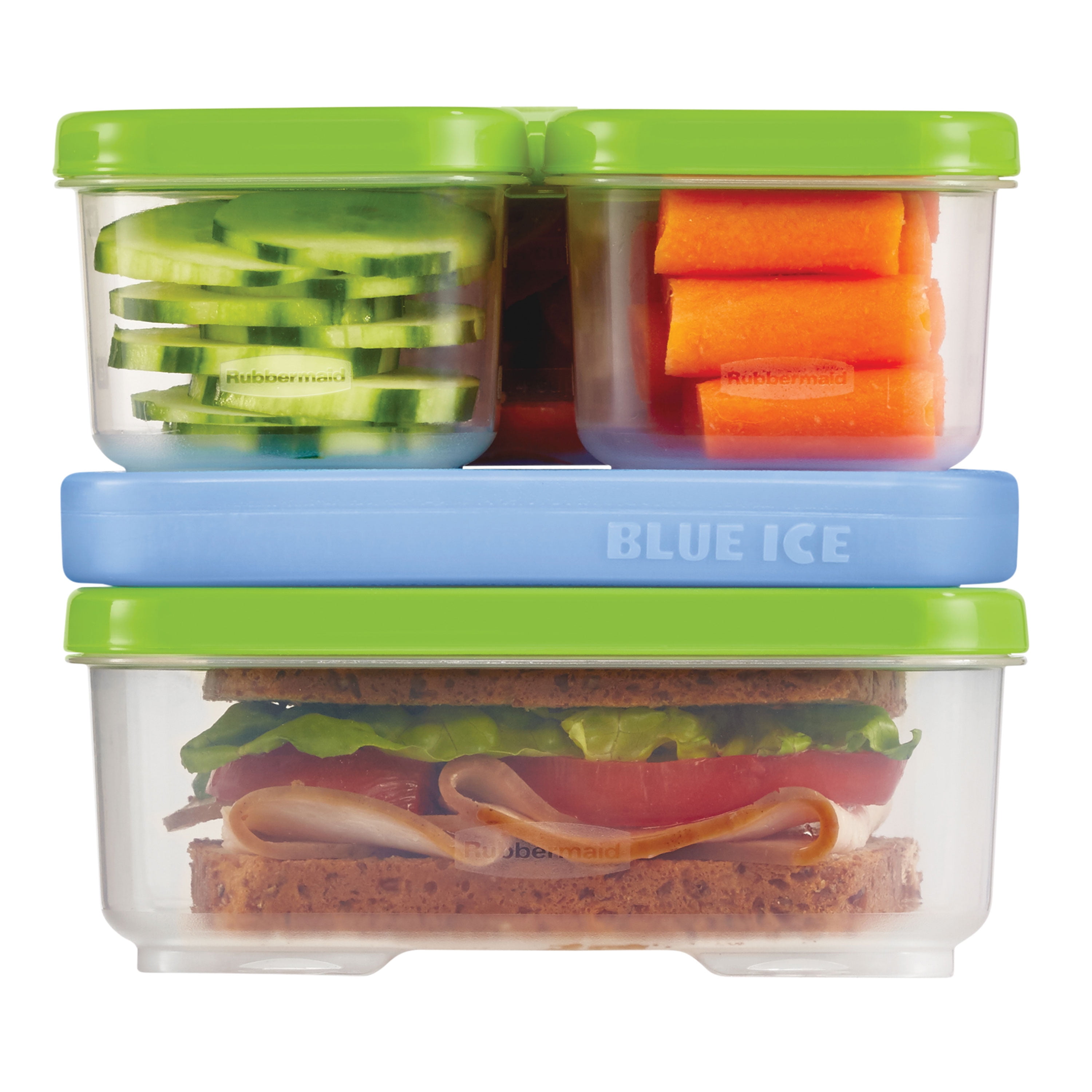 Generic 4-Piece Ice Pack Set for Lunch Boxes, Blue, 6.49 x 4.33 x 0.59 in