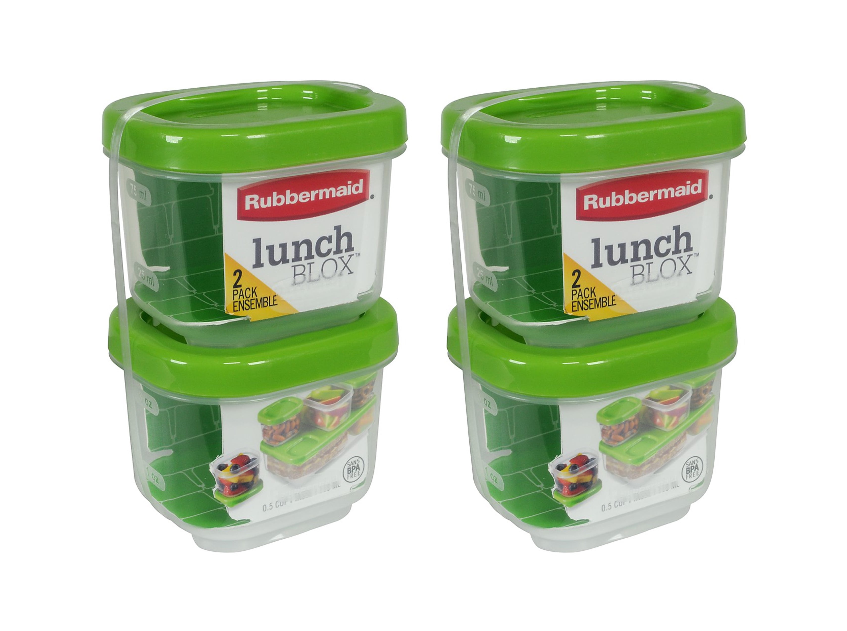 Rubbermaid Lunchbox Sauce Container (Set of 4) Green