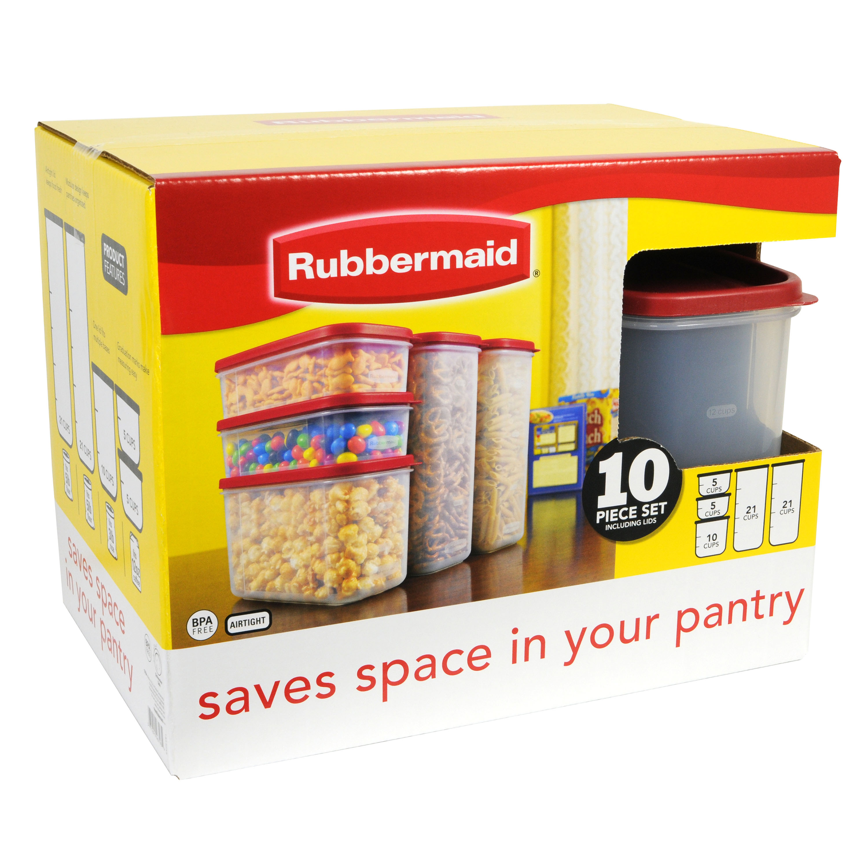 Rubbermaid Modular Canister Set, Red