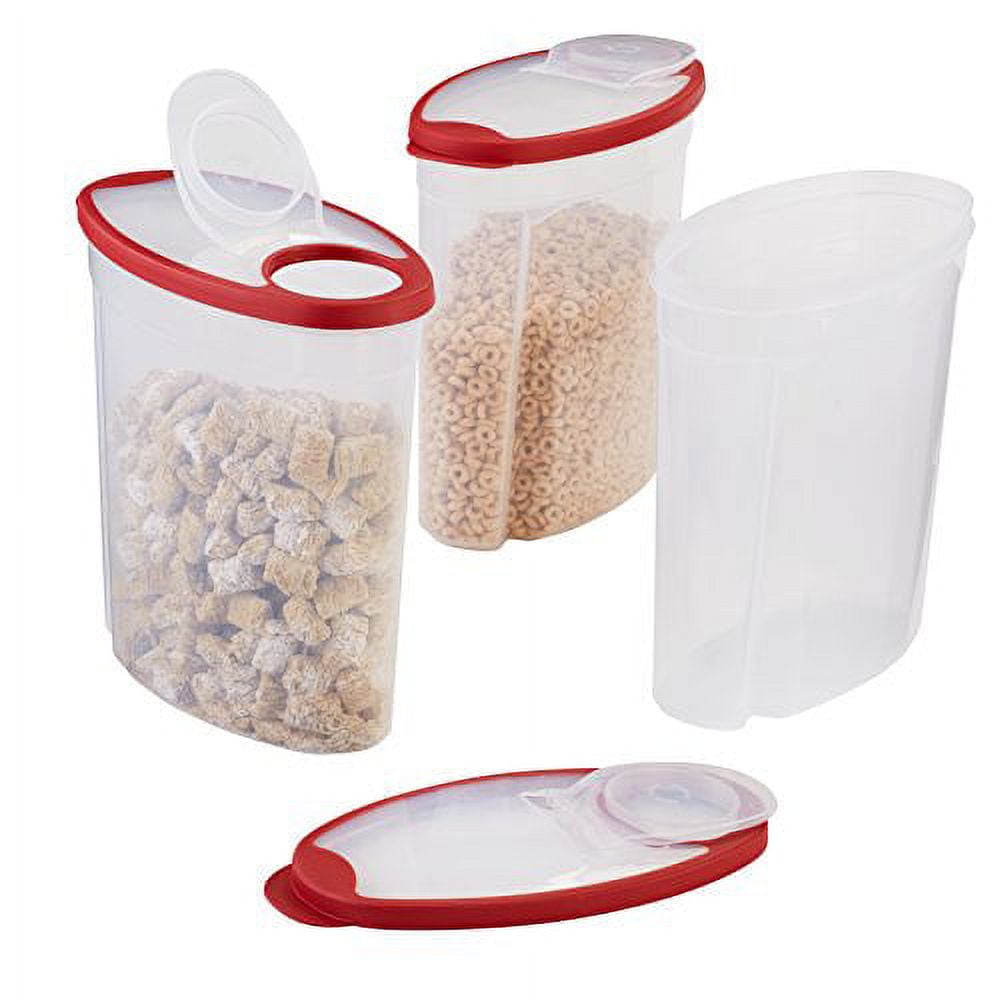 Rubbermaid Flip Top Cereal Keeper, 3 Pack Modular Food Storage