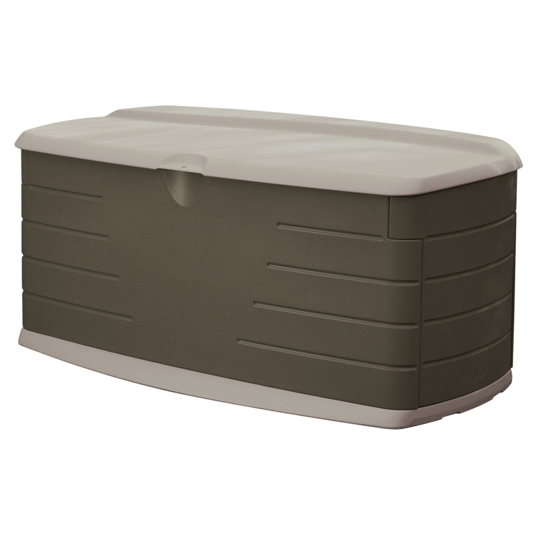 Rubbermaid Outdoor Large Deck Box with Seat, Green, 90 Gallon 57W