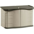 thumbnail image 1 of Rubbermaid Outdoor Split-Lid Storage Shed, 18 cu. ft., Olive/Sandstone (FG375301OLVSS0), 1 of 6