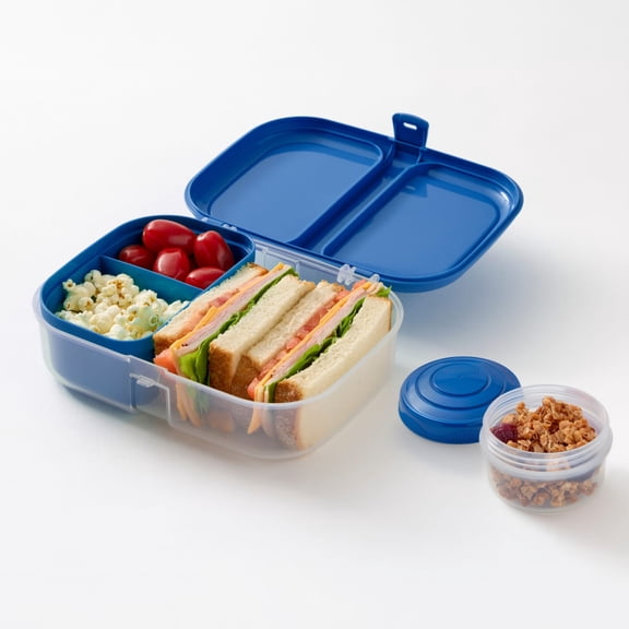 Rubbermaid Pack & Go 1.1 L Ribbon Bento Box with Mini Bite, Meal Prep Container with Compartments and Dividers