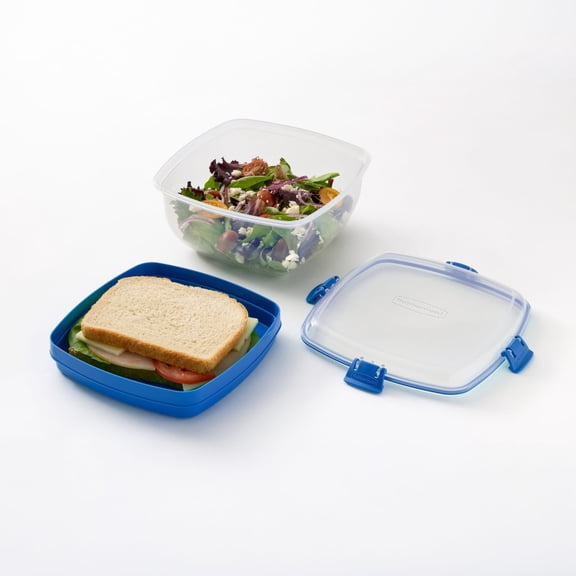 Rubbermaid Pack & Go 1.63 L Salad and Sandwich Container, Meal Prep Container with Secure Seal Lid