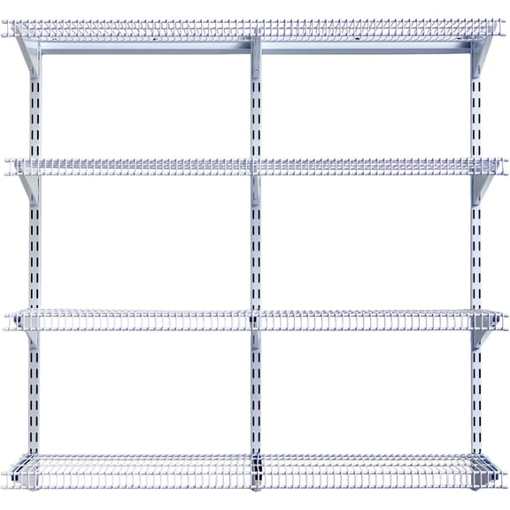 Rubbermaid Pantry 36" Closet Storage Organization System Kit, White
