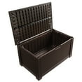 thumbnail image 1 of Rubbermaid Patio Chic Deck Box Storage Bench, Dark Teak, 1 of 8