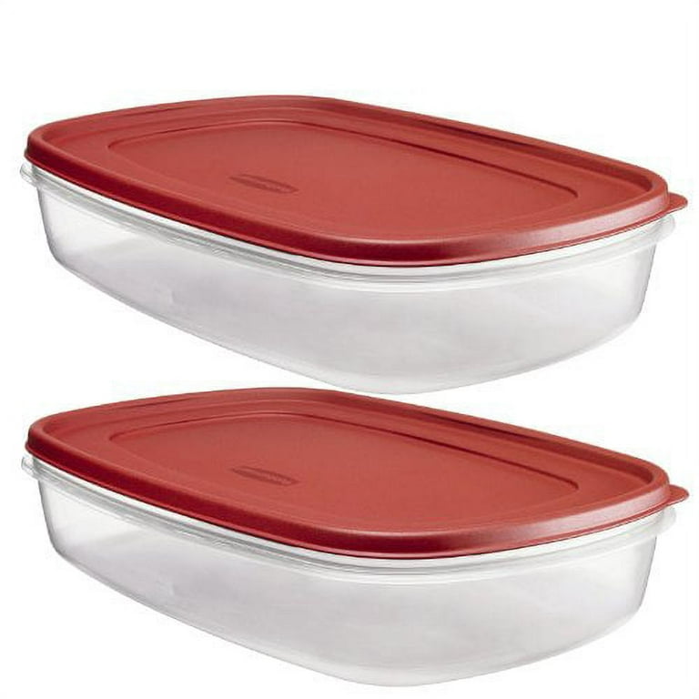 Rubbermaid Plastic Easy Find Lid Food Storage Container, 1.5 Gal, 1777163  set of 2 