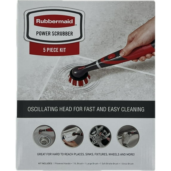 Rubbermaid Power Scrubber Battery Operated 5 Piece Kit