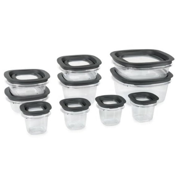 Rubbermaid Premier 20-Piece Food Storage Container Set with Easy Find Lids, Plastic, Gray