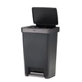 thumbnail image 1 of Rubbermaid Kitchen Trash Can, 12.4 Gallon Plastic Stainless Steel Soft Close Lock Step Garbage Bin, Charcoal, 1 of 10