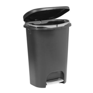Rubbermaid Premium Slow Close Step-On Wastebasket, Black, 13 Gallon