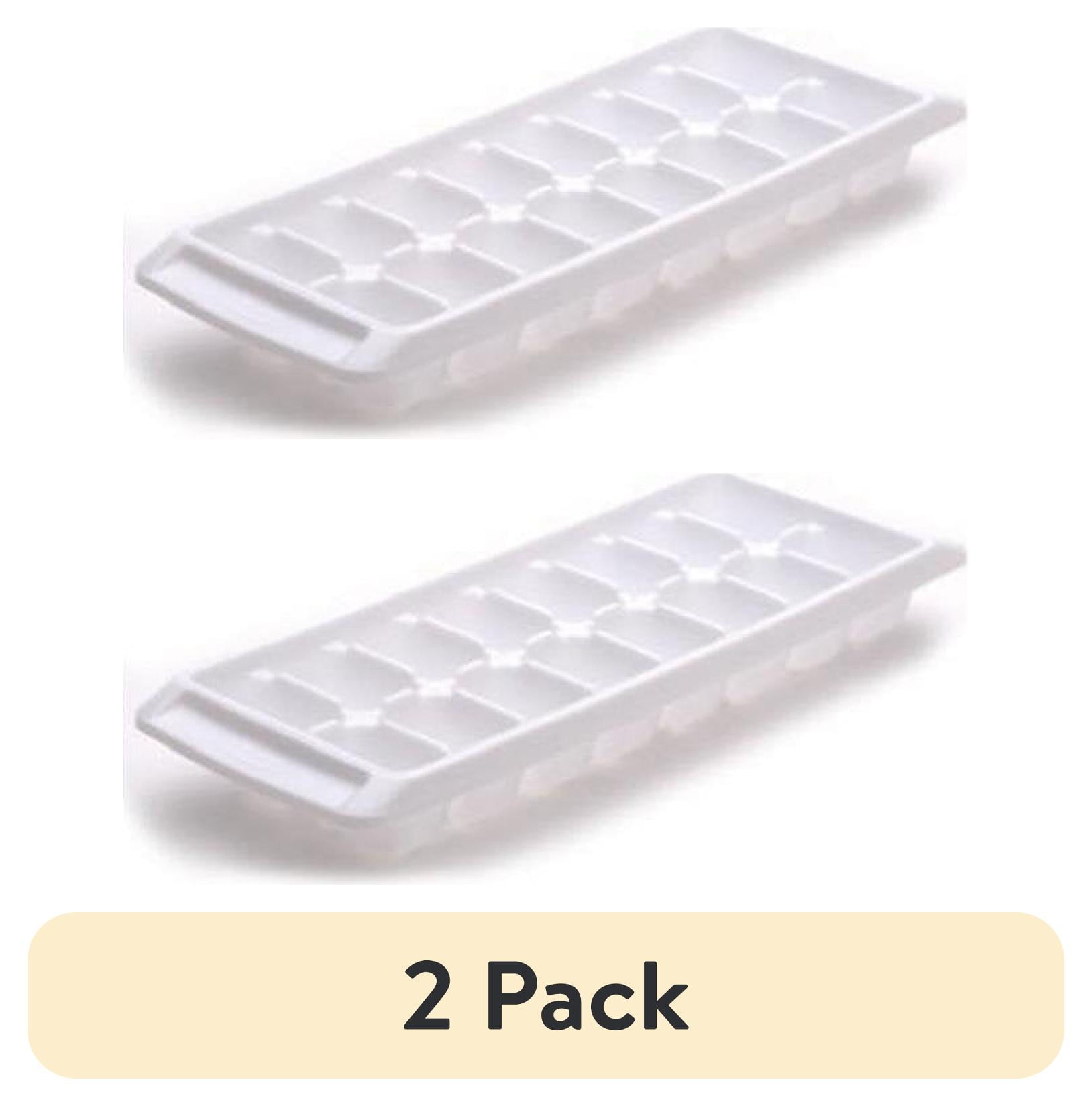 (2 pack) Rubbermaid® Quick Release Ice Cube Tray, Plastic, White, Rectangular - Walmart.com