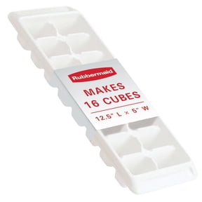 Rubbermaid Quick Release Ice Cube Tray, Plastic, White, Rectangular