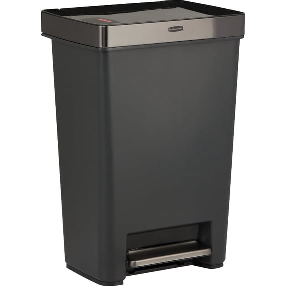 Rubbermaid RCP2120983 12.4 gal Premier Series III Step-On Waste Container Trash Can, Black