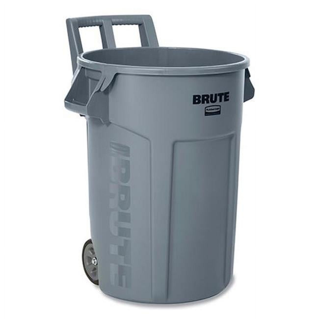 Rubbermaid RCP2179403 32 gal Plastic Vented Wheeled Brute Container Waste Basket, Gray - image 1 of 6
