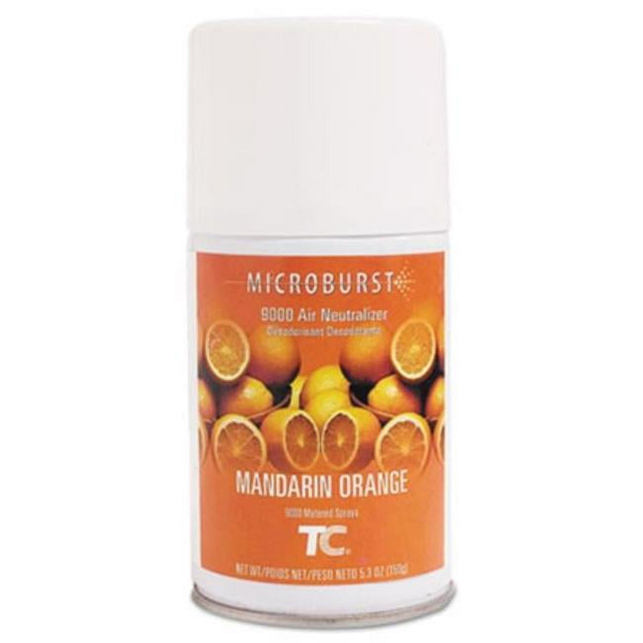 Rubbermaid RCP402093 5.3 oz Aerosol TC Microburst 9000 Air Freshener Refill, Mandarin Orange - Pack of 4
