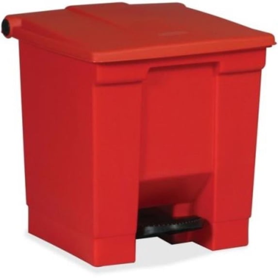 Rubbermaid RCP614300RED 8 gal Products Step-on Waste Container, Red