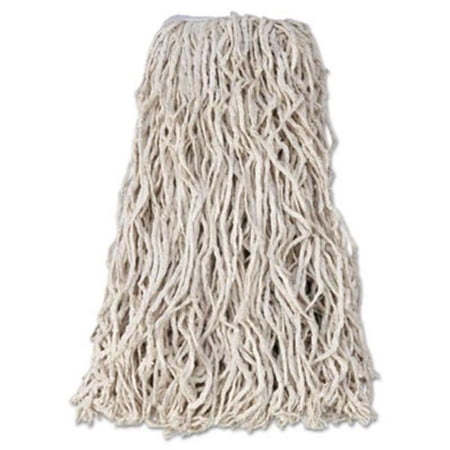 Rubbermaid RCPV118 1 in. 24 oz Economy Cut-End Cotton Wet Mop Head, White - Pack of 12