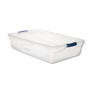 Rubbermaid, Latching Tote, 41 qt, Clear with Recessed Handles - Walmart.com