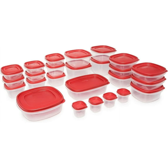 Rubbermaid Racer Red Plastic Freezer and Microwave Safe Food Storage Containers (50 Count)