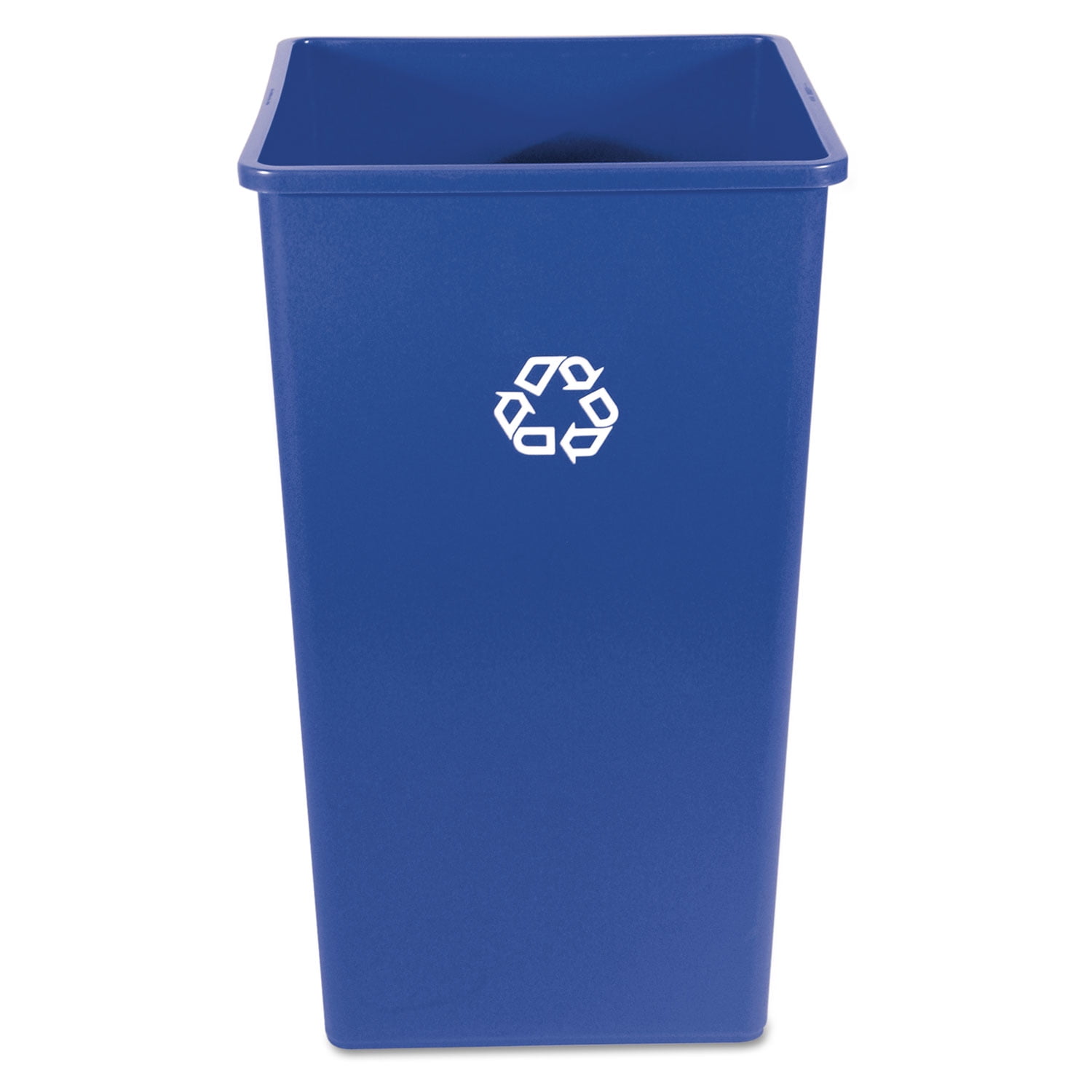 Rubbermaid Recycling Container, Square, Plastic, 50 Gal, Blue