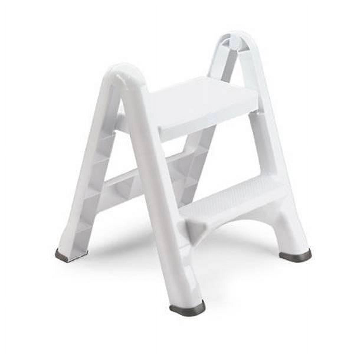 Rubbermaid Resistant To Rust and Dents Folding Step Stool, white