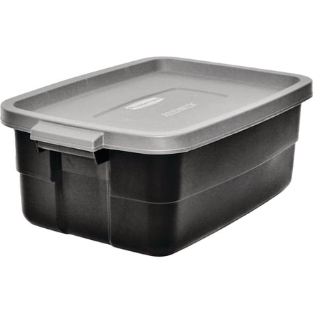 Rubbermaid Rmrt100007 10 Gallon Black/Cool Gray Roughneck Storage Tote