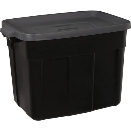 Rubbermaid Roughneck Storage Box - Stackable - 18 Gal, Black, Single Piece — Home & Garage Storage, Stackable Design