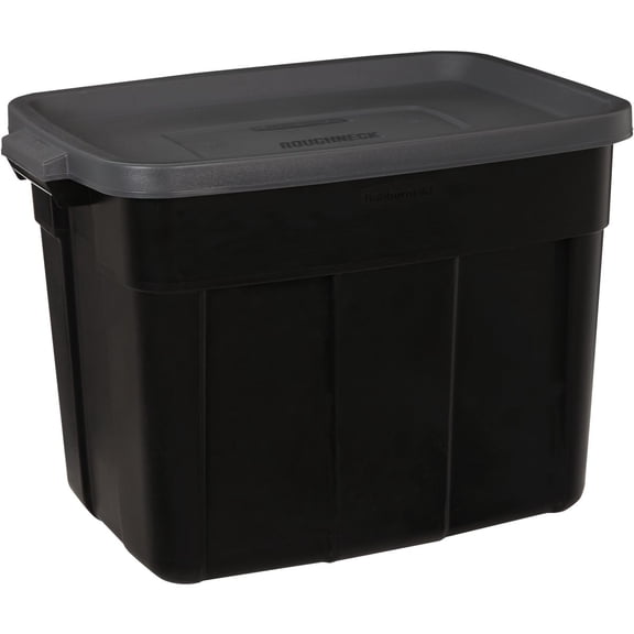 Rubbermaid Roughneck Storage Box - Stackable - 18 Gal, Black, Single Piece  Home & Garage Storage, Stackable Design