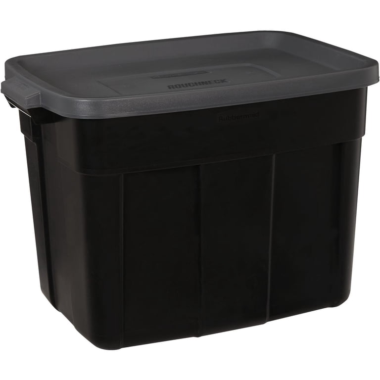 Rubbermaid Roughneck Storage Box - Stackable - 18 Gal, Black