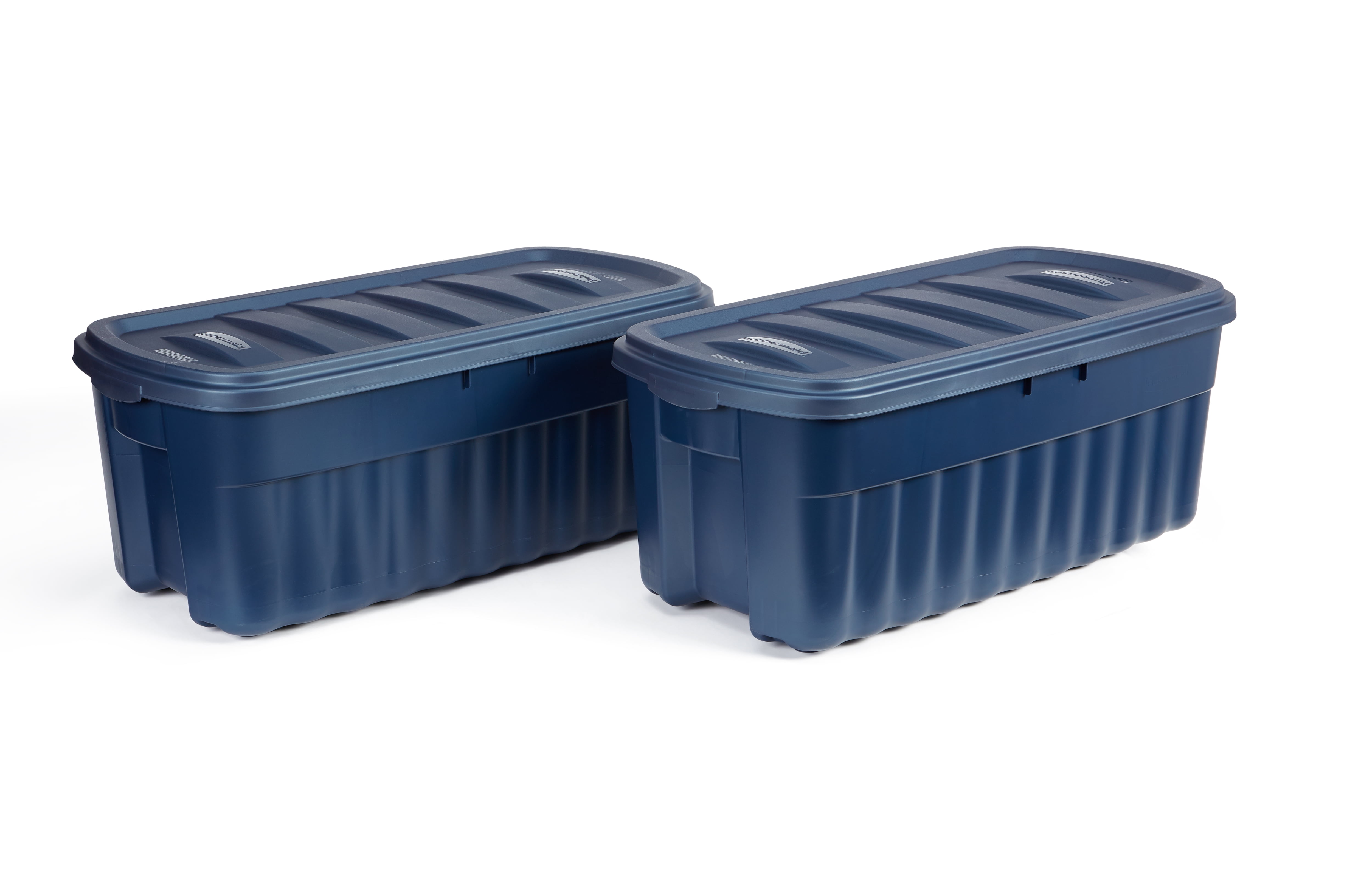 Rubbermaid Roughneck Tote 14 Gallon Storage Container, Heritage Blue (6 Pack)