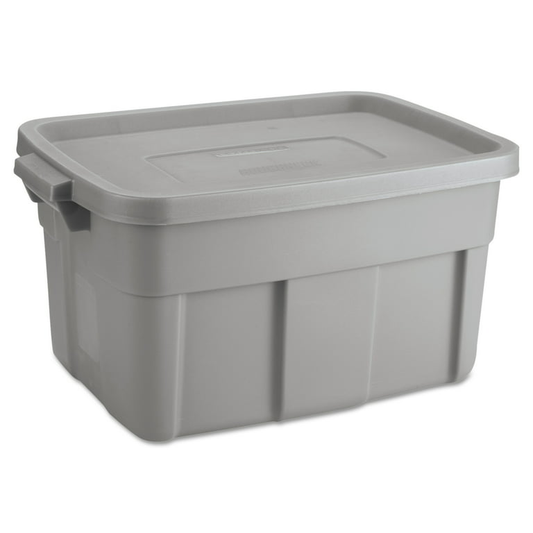 Rubbermaid Roughneck Tote Storage Container, Steel, 10-gallon