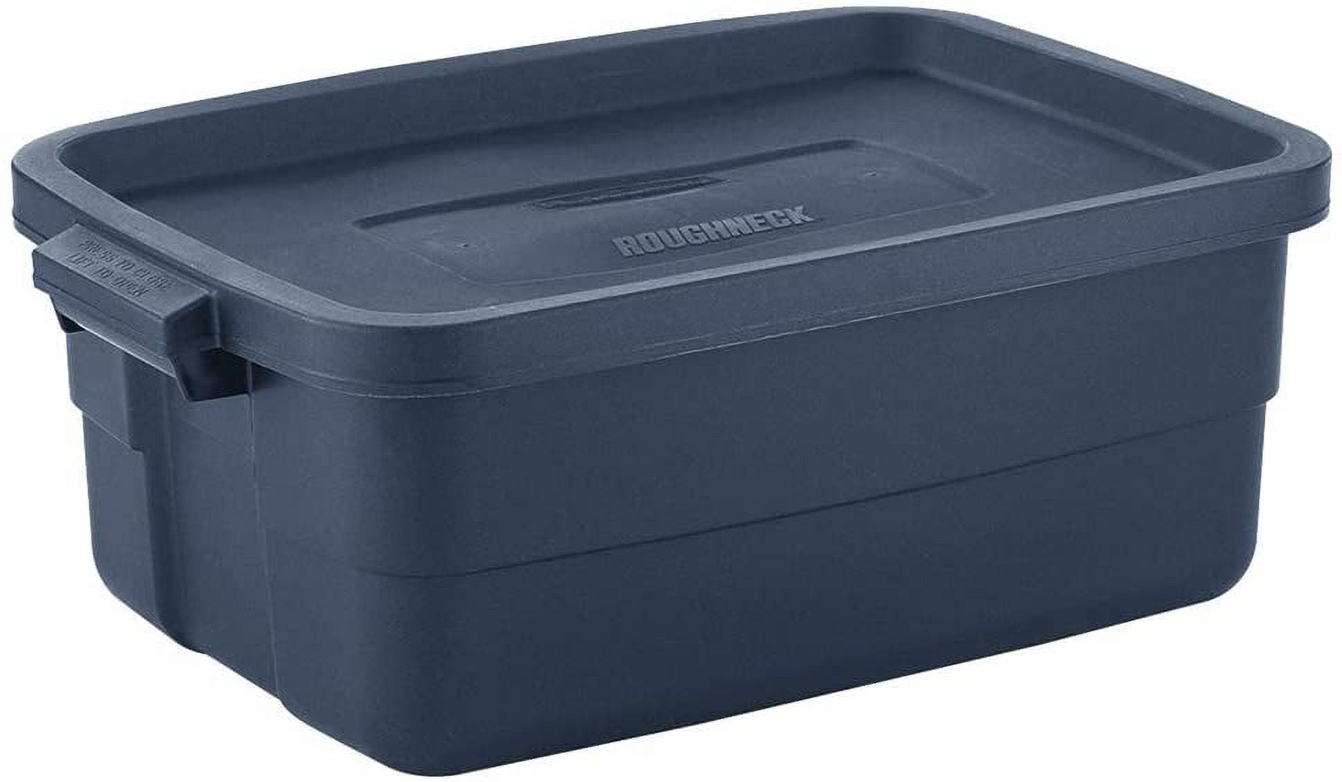  CX Rugged Tote, 10-Gallon Rugged Storage Container & Standard  Snap Lid, (8.8”H x 24.2”W x 16.2”D), Stackable Organization Tote [4 Pack]