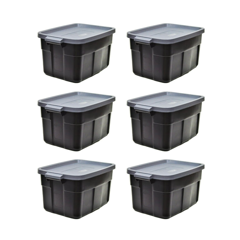 Rubbermaid Roughneck Tote Storage Container - Black/Cool Gray, 6 pk - Fred  Meyer