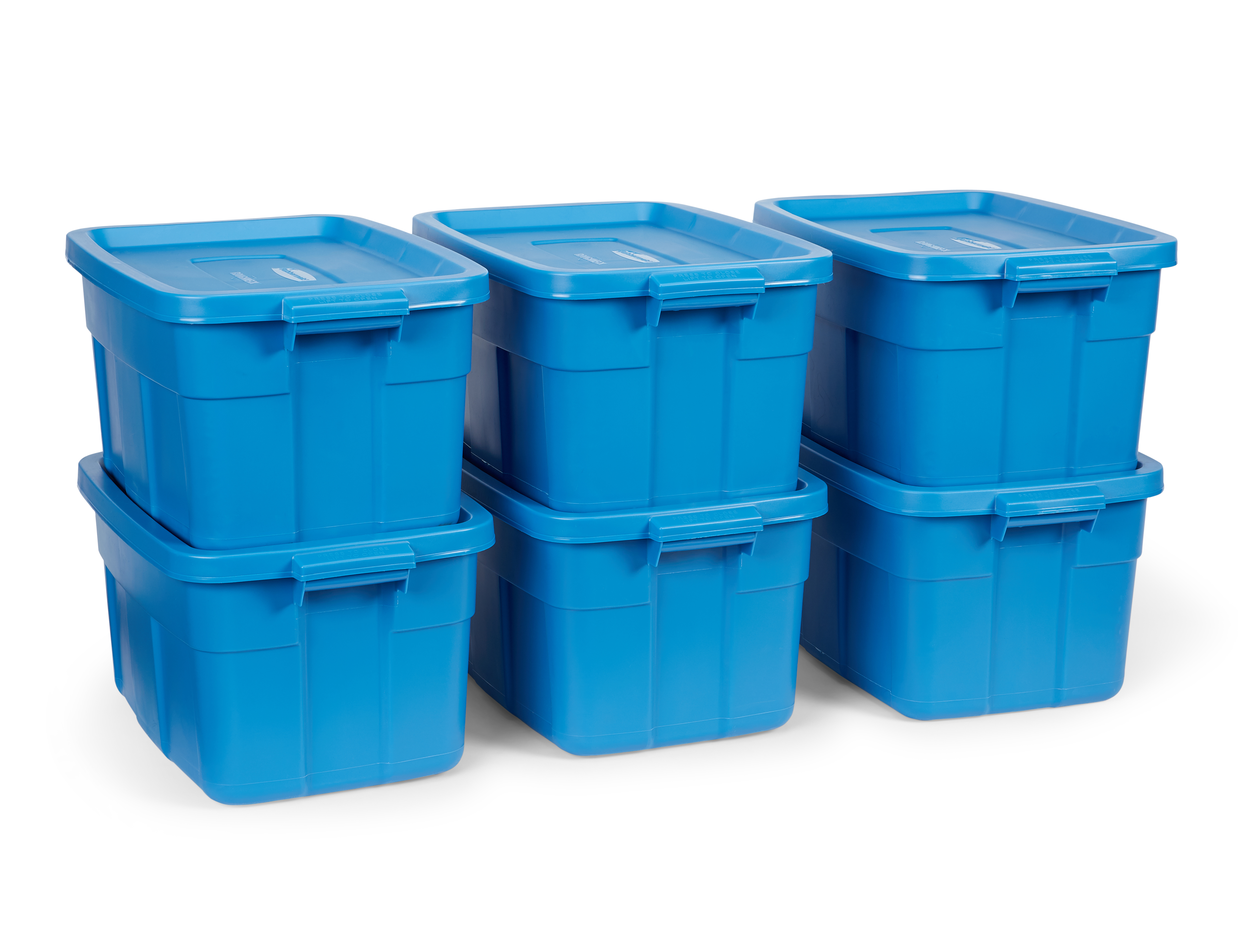 Rubbermaid Roughneck Tote 14 Gal Storage Container, Heritage Blue (6 Pack) - image 1 of 5