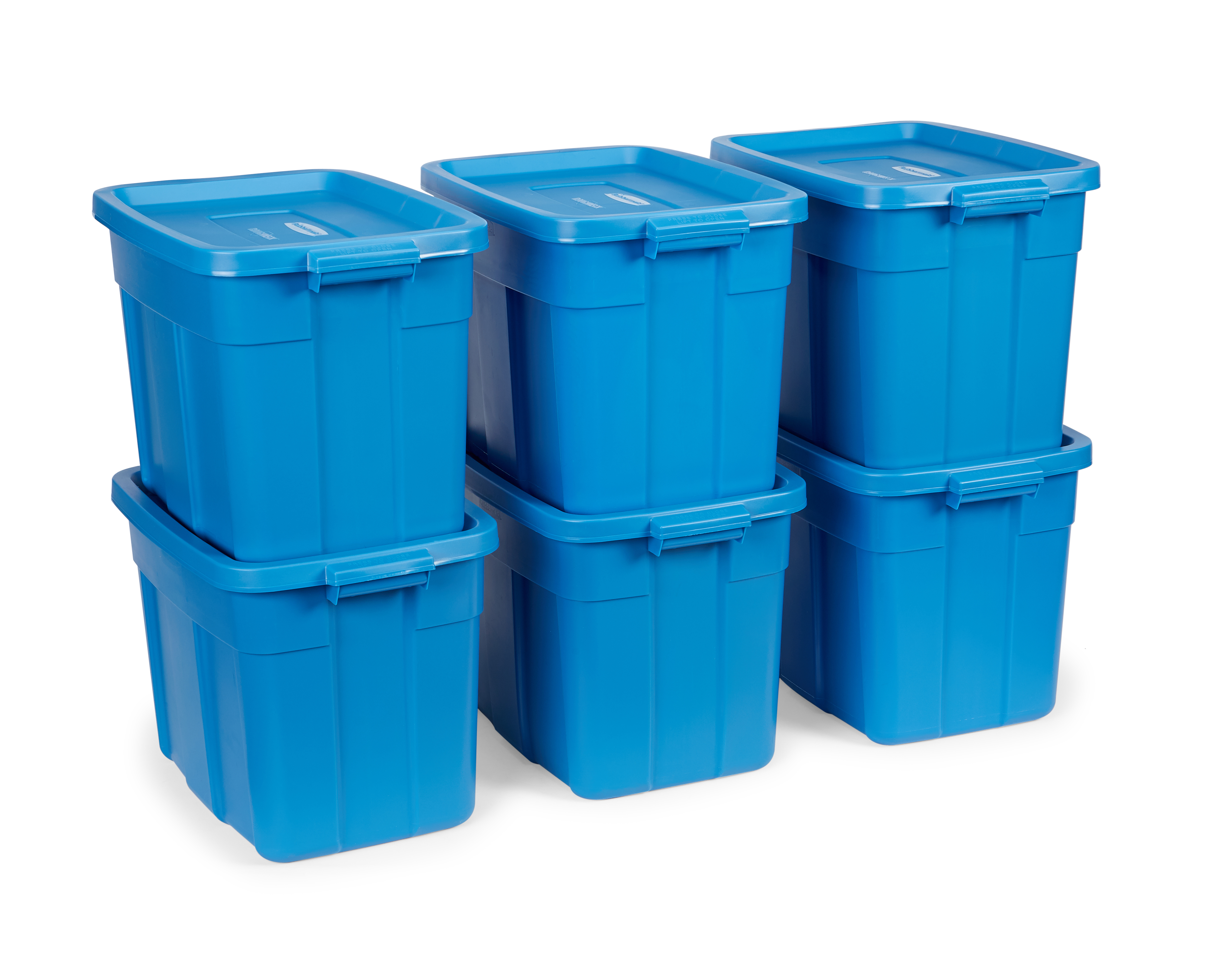 Rubbermaid Roughneck Tote 18 Gal Storage Container, Heritage Blue (6 Pack) - image 1 of 5