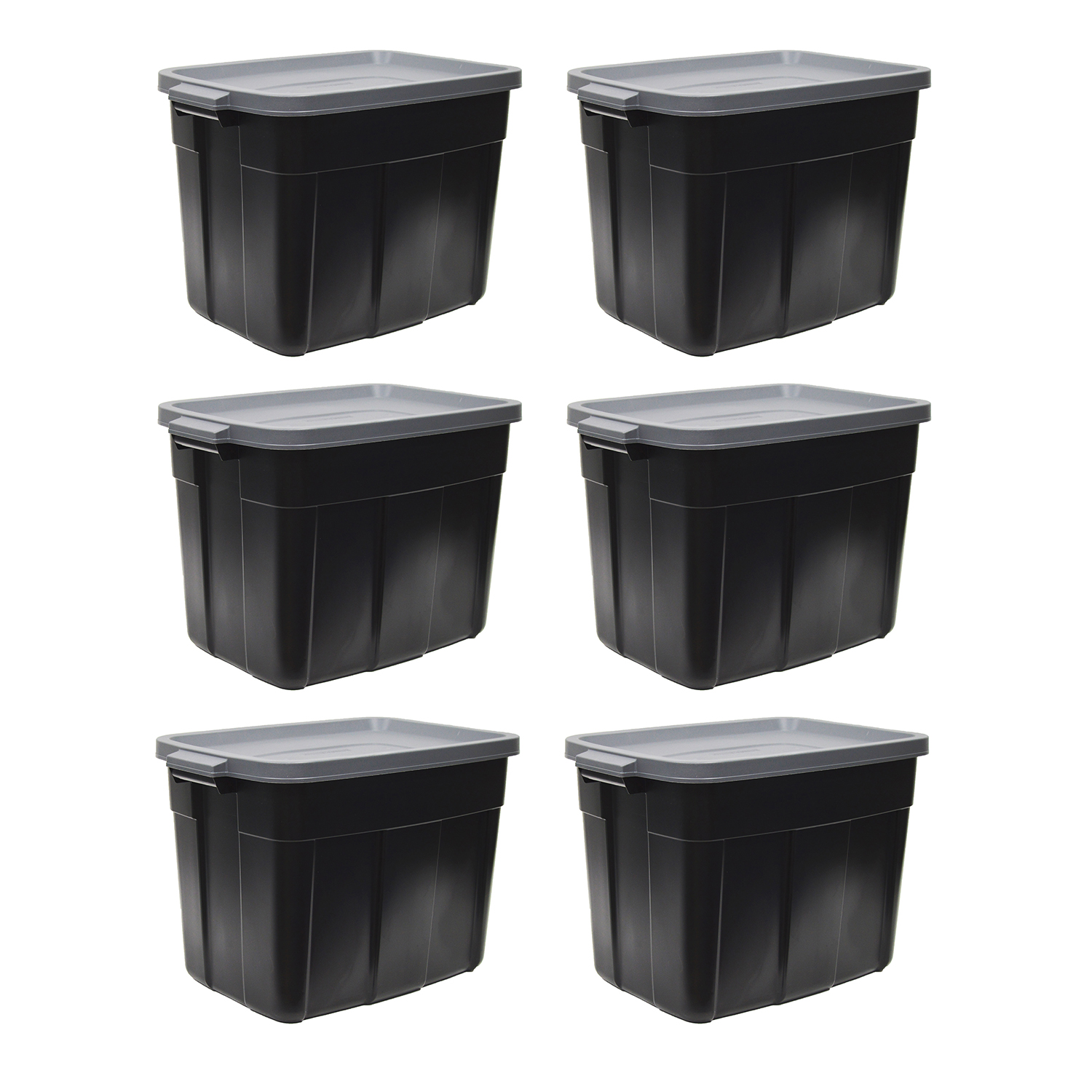 Rubbermaid Roughneck Tote 18 Gallon Storage Bin Container, Black (6 Pack) - image 1 of 6