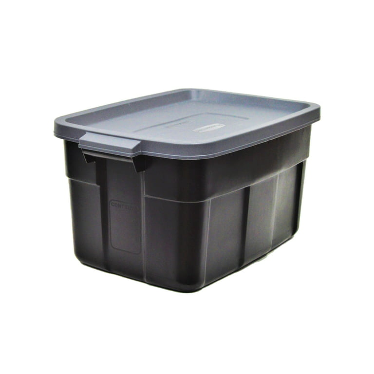 Rubbermaid Storage Tote, Clear, Plastic, 18 3/4 in L, 13 3/8 in W, 11 1/2  in H, 7.5 gal Volume Capacity RMCC300014