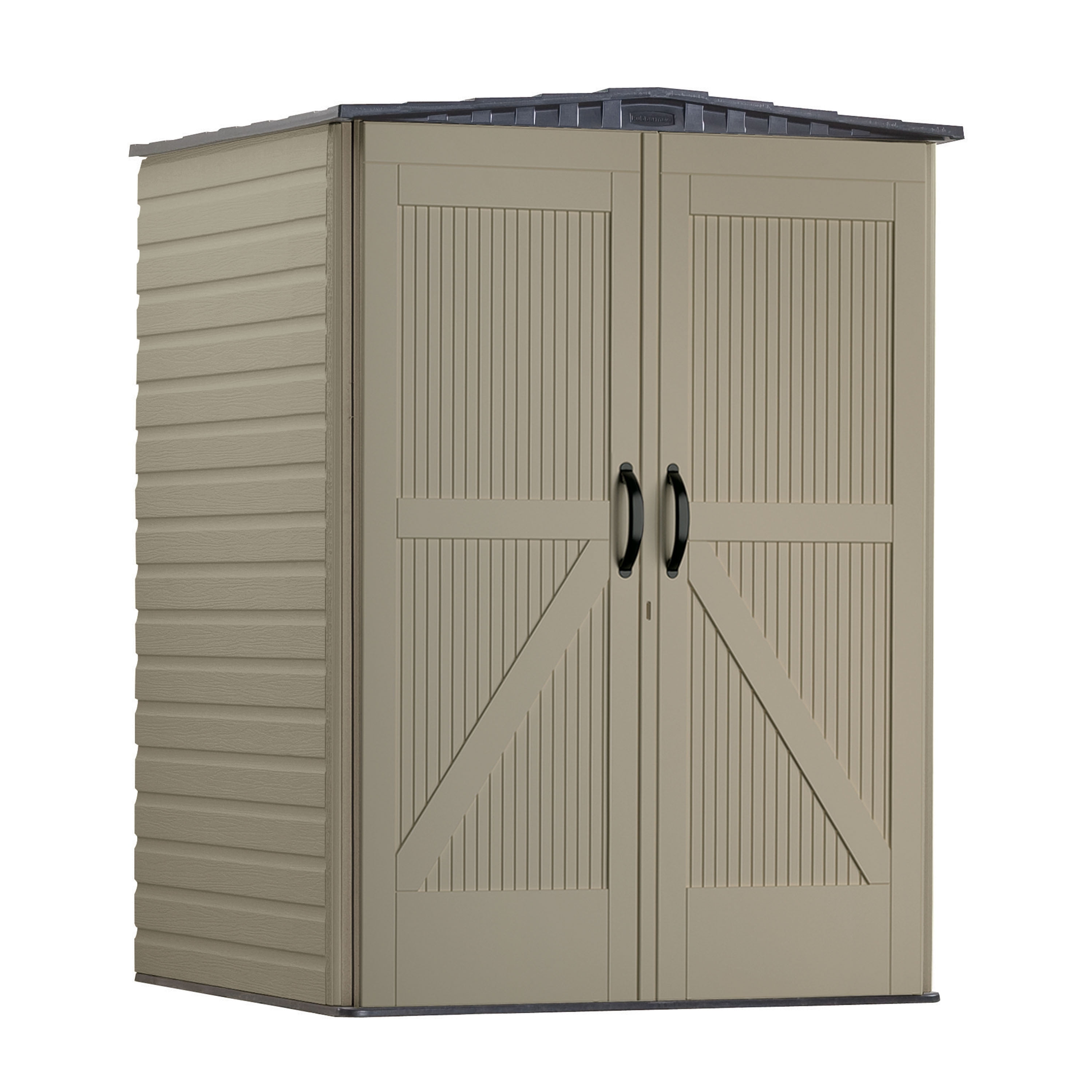 Rubbermaid Roughneck Vertical Storage Shed, All-Weather Resin, Gray, Medium Size