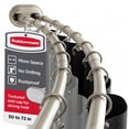thumbnail image 1 of Rubbermaid No Drill 50" - 72" Adjustable Tension Double Curved Shower Curtain Rod, Rustproof, Nickel, 1 of 12