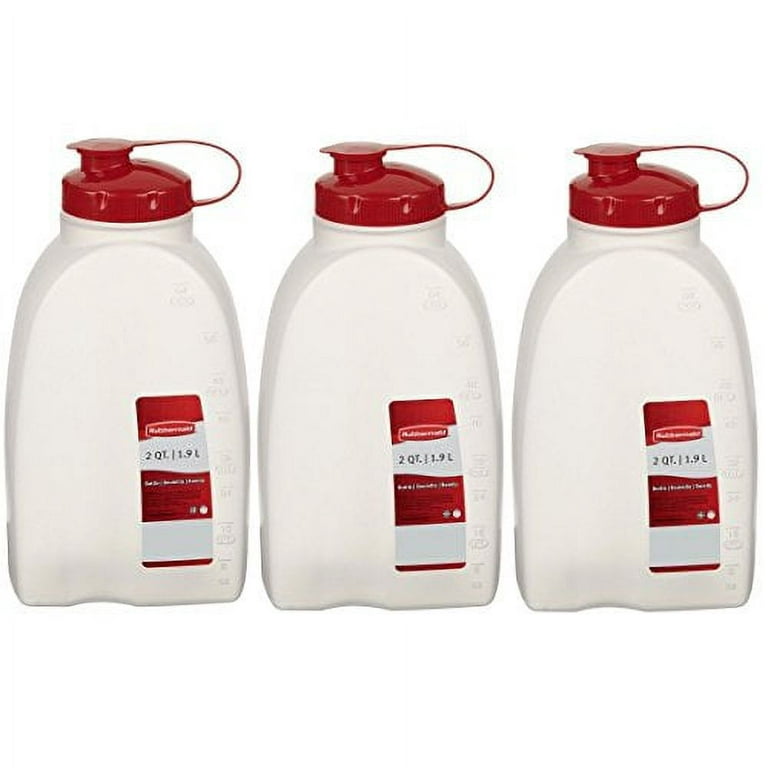 Rubbermaid - Servin Saver White Bottle, Plastic, 2 Qt./1.9 Lt (Pack of 3) 
