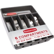 Rubbermaid Plastic Non-Slip 11.75" x 15" x 1.75" 6-Compartment Kitchen Utensil Organizers