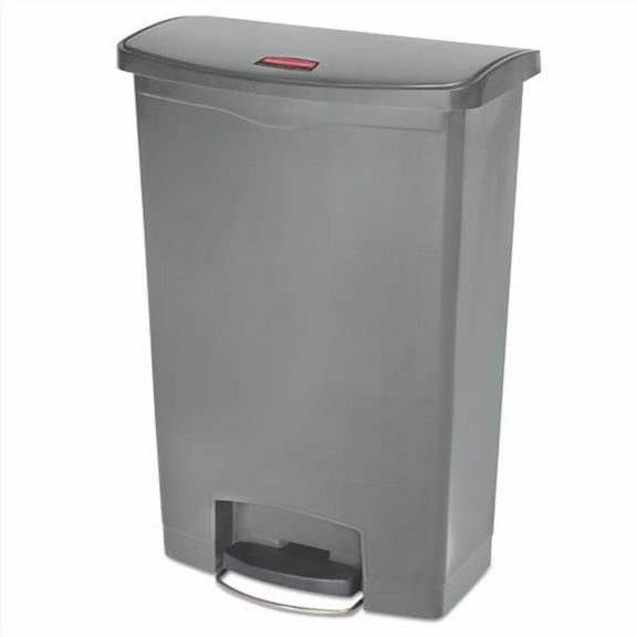 Rubbermaid Slim Jim Plastic Step-on Container, Front Step Style, 24 gal, Gray