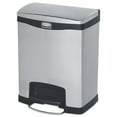 thumbnail image 1 of Rubbermaid Slim Jim Stainless Steel Step-on Container, Front Step Style, 8 Gal, Black, 1 of 2