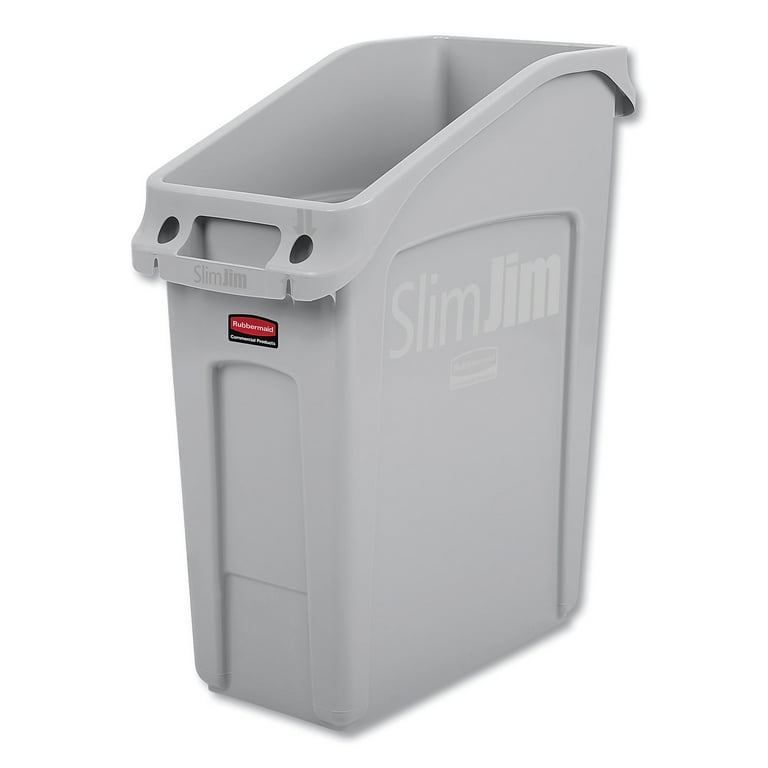 Rubbermaid 2026695 Slim Jim Under-Counter Container, 13 gal, Polyethylene, Gray