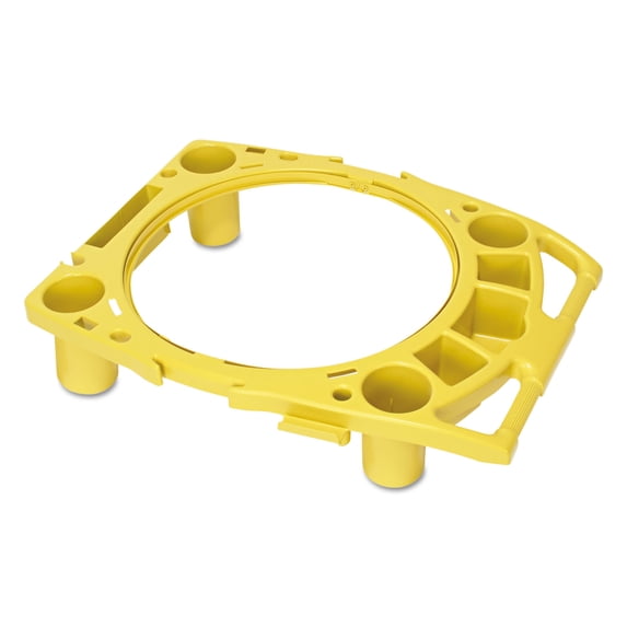 Rubbermaid Standard Rim Caddy, 4-compartment, Fits 32.5" Dia Cans, 26.5w X 6.75h, Yellow